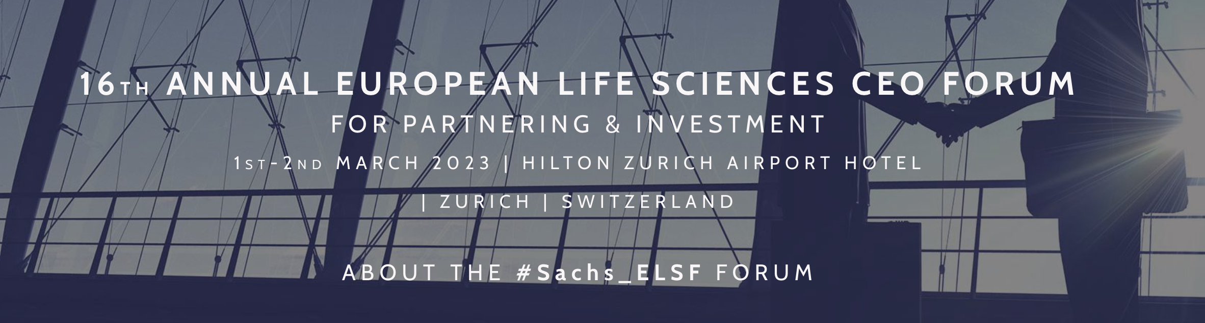 banner with details of the 16th annual european life science ceo forum